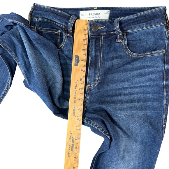 Hollister Curvy High Rise Flare‎ Jeans Dark Wash Women Size 27 Regular 27x30 - Picture 6 of 10